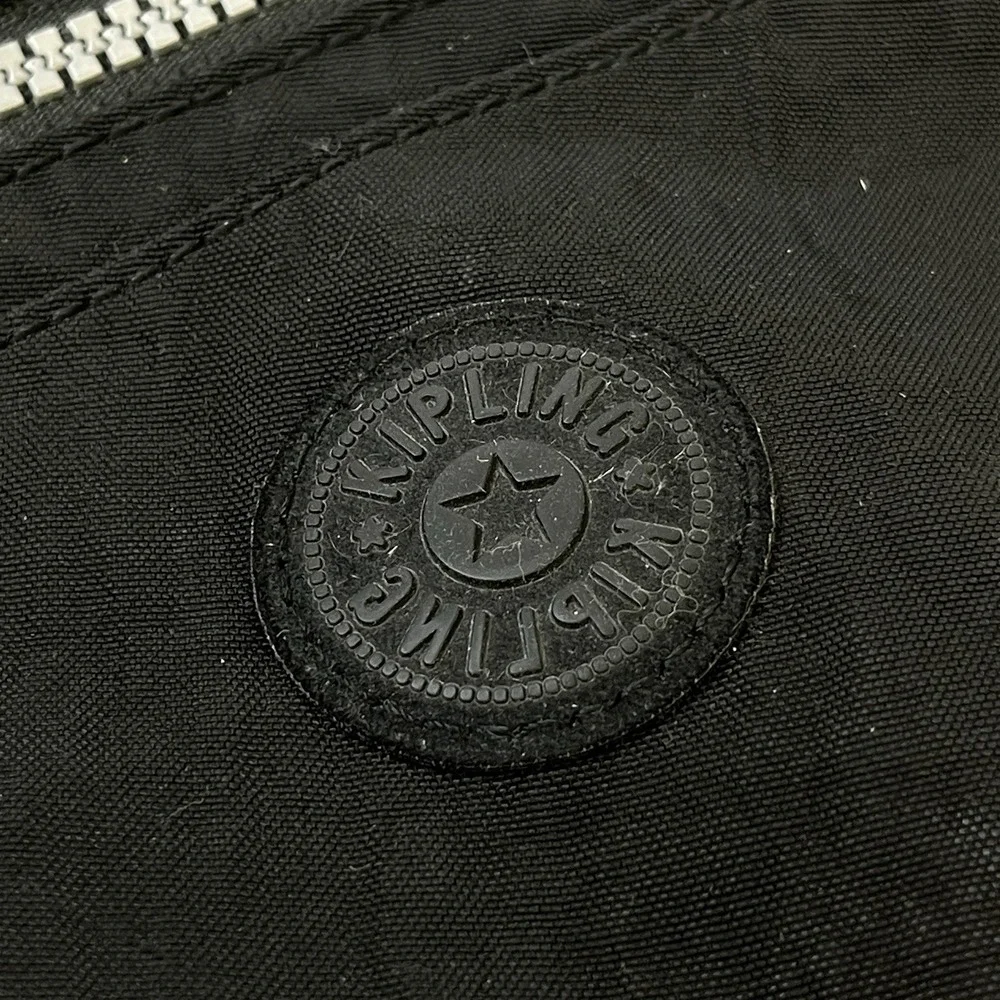 Kipling Black Nylon Crossbody Messenger Bag Tablet Zip Top Adjust Strap Purse
